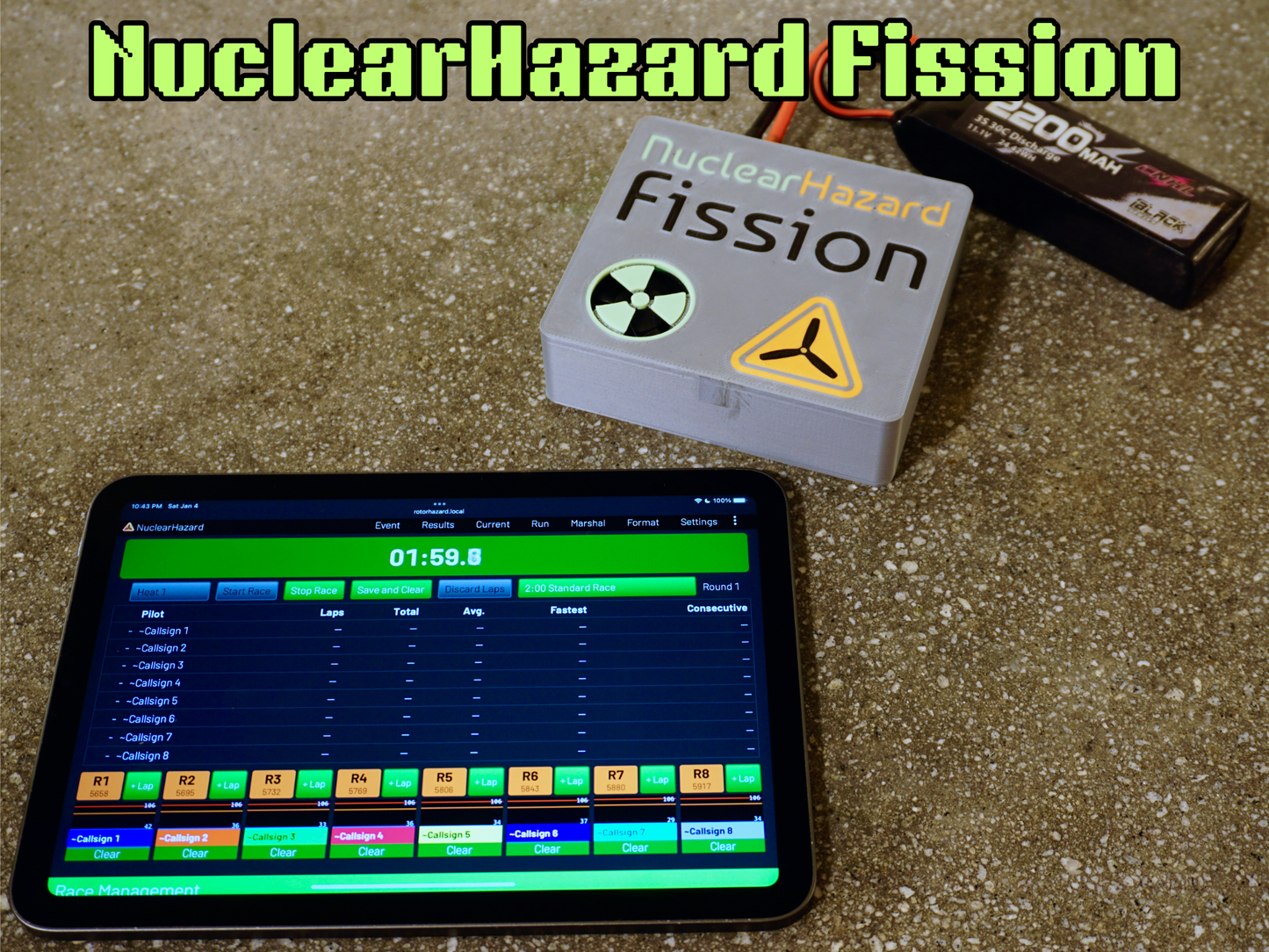 NuclearHazard Fission - Complete FPV Race Event Timer
